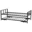 Pat de zi cu extensie, Cadru metalic, 203 x 104 x 73.5 cm, Capacitate 180 kg, Otel, 8 roti, fara saltea