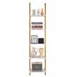 Raft metalic cu 5 x polite incluse din lemn, profil patrat 20x20 mm, Vivatechnix Industrial, 400 x 300 x 1780 mm, Auriu/Alb