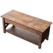 Masuta de cafea Lift Top, 2 in 1 Desktop birou Extensibil in 2 parti, 1200 x 500 x 500 mm, Maro, buzunare depozitare