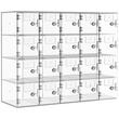 Dulap depozitare telefoane, 20 sloturi, 20 chei, Transparent, Acril, 53 x 18 x 42.5 cm
