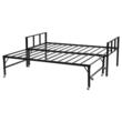 Pat de zi cu extensie, Cadru metalic, 203 x 104 x 73.5 cm, Capacitate 180 kg, Otel, 8 roti, fara saltea