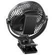 Ventilator portabil cu acumulator si clips de prindere, port USB, 3 x viteze, 8 W, 170 mm, Negru