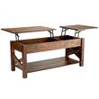 Masuta de cafea Lift Top, 2 in 1 Desktop birou Extensibil in 2 parti, 1200 x 500 x 500 mm, Maro, buzunare depozitare