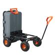 Carucior multifunctional pentru gradina, 2020x805x650mm, Capacitate 544 kg, Cuva PP basculabila, roti cauciuc 13 inch