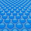 Prelata solara rotunda pentru piscine, Diametru 5.4 m, protectie UV, Albastra, personalizabila