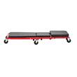 Pat/Scaun pliabil pentru atelier, 3 in 1, max 150 kg, 6 x roti, 920 x 420 x 130 mm, Negru/Rosu