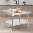 Masa de lucru Inox, pentru preparare alimente, 762x914x660 mm, 1 x rafturi