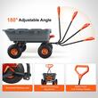 Carucior multifunctional pentru gradina, 1730x710x820m, Capacitate 363 kg, Cuva PP basculabila, roti cauciuc 10 inch