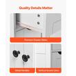 Dulap de baie, 2 usi si 4 sertare, MDF, Alb, 3 rafturi, 300 x 800 x 810 mm, kit anti-rasturnare