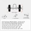Kit Roti cauciuc cu suport pentru porti culisante, Otel galvanizat, max 300 kg, 144.3×305 mm, potrivit tocurilor de usi si sinelor de la 32-42 mm