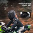 Casca protectie moto cu ochelari integrati, Slot Bluetooth, Unisex, 2 x lentile, Negru Mat, Marimea XL