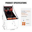 Panou baschet cu 2 cosuri, Multifunctional 8 in 1, Pliabil, Otel, Contor electronic, 4 x mingi, 1 x pompa, 1420x850x1600 mm