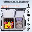 Frigider auto cu compresor, 50 l, 2 x zona racire, 708 x 440 x 551 mm, 12/24 V DC, 110-240 V AC, -20 ℃ pana la 20 ℃, Bluetooth, 60 W, USB