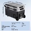 Frigider auto cu compresor, 40 l, 2 x zona racire, 708 x 440 x 473 mm, 12/24 V DC, 110-240 V AC, -20 ℃ pana la 20 ℃, Bluetooth, 60 W, USB