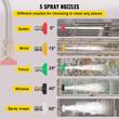 Lance telescopica pentru masini de spalat cu presiune, 5 duze, Lungime de lucru 1.5-5.4 m, max 275 Bar, Aluminiu/Inox