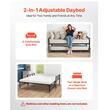 Pat de zi cu extensie, Cadru metalic, 203 x 104 x 73.5 cm, Capacitate 180 kg, Otel, 8 roti, fara saltea