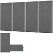 Set 4 panouri acustice fonoabsorbante, 600 x 300 x 50 mm, Gri, Autoadezive