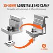 Set 40 cleme de capat Z, Reglabile, pentru panouri solare 100-300 W, Aluminiu, 50 x 45.5 x 34.3 mm