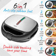 Sandwich-maker multifunctional, 800 W, 5 x Placi Antiaderente ceramice, carcasa Inox