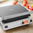 Gratar electric Inox/Sticla 2000 W, suprafata grill 300x250 mm, Placi detasabile, Senzor automat pentru gatit
