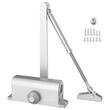 Brat amortizor hidraulic, pentru inchidere usa max 85 kg, Aluminiu, 184 x 76 x 66.5 mm, Argintiu