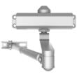 Brat amortizor hidraulic, pentru inchidere usa max 85 kg, Aluminiu, 184 x 76 x 66.5 mm, Argintiu