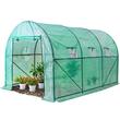 Sera pentru flori 350x200x200 cm, folie verde, ferestre si usa cu fermoar