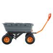 Carucior heavy-duty pentru gradina, 1980x710x670mm, Capacitate 680 kg, Cuva PP basculabila, roti cauciuc 13 inch, remorcabil