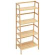 Raft multifunctional cu 4 etaje, Bambus, 530 x 320 x 1250 mm, pentru plante, carti, decoratiuni