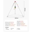 Trepied de salvare si lucru, Lungimea piciorului reglabila 1.6-2.45 m, Capacitate personal 227 kg, Lungime 30 m, Troliu manual, lant anti-rasturnare