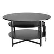 Masuta de cafea Lift Top, 2 in 1 Desktop birou Extensibil, Rotund 900 x 510 mm, Negru, buzunare depozitare