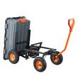 Carucior heavy-duty pentru gradina, 1980x710x670mm, Capacitate 680 kg, Cuva PP basculabila, roti cauciuc 13 inch, remorcabil