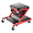 Pat/Scaun pliabil pentru atelier, 2 in 1, max 136kg, 6 x roti, 910 x 425 x 140 mm, Negru/Rosu