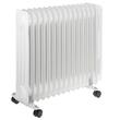 Calorifer electric cu ulei, 15 elementi, 4 x roti, 3 trepte de putere 1000W/1500W/2500W, Control al temperaturii, Alb