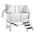 Cada pentru animale de companie, Inox, Accesorii complete dus, baterie, Scara, max 200 kg, 1500x1500x700 mm