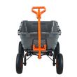 Carucior heavy-duty pentru gradina, 1980x710x670mm, Capacitate 680 kg, Cuva PP basculabila, roti cauciuc 13 inch, remorcabil
