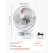 Ventilator portabil cu acumulator si clips de prindere, port USB, 3 x viteze, 8 W, 170 mm, Alb