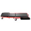Pat/Scaun pliabil pentru atelier, 2 in 1, max 136kg, 6 x roti, 910 x 425 x 140 mm, Negru/Rosu