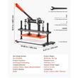 Dispozitiv manual de taiat si embosat piele, 260 x 150 mm, Presiune 1.5 Tone, Cursa 12 mm, Arbore dublu de ghidare