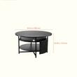 Masuta de cafea Lift Top, 2 in 1 Desktop birou Extensibil, Rotund 900 x 510 mm, Negru, buzunare depozitare