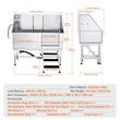 Cada pentru animale de companie, Inox, Accesorii complete dus, baterie, Scara, max 200 kg, 1500x1500x700 mm