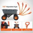Carucior heavy-duty pentru gradina, 1980x710x670mm, Capacitate 680 kg, Cuva PP basculabila, roti cauciuc 13 inch, remorcabil