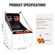Panou baschet cu 2 cosuri, Multifunctional 8 in 1, Pliabil, Otel, Contor electronic, 4 x mingi, 1 x pompa, 2090x1130x2050 mm