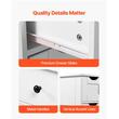 Dulap de baie, 2 usi si 4 sertare, MDF, Alb, 3 rafturi, 300 x 800 x 810 mm, kit anti-rasturnare, pentru accesorii baie