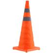 Set 4 conuri rutiere de avertizare, Pliabile, PVC/Nylon, Inaltime 70 cm, 2 x coliere Reflectorizante