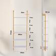 Raft metalic cu 5 x polite incluse din lemn, profil patrat 20x20 mm, Vivatechnix Industrial, 640 x 300 x 1825 mm, Auriu/Alb