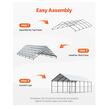Copertina auto carport, 4x8x3.15 m, cadru si acoperis otel galvanizat, prelata laterala, 12 stalpi