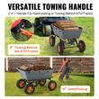 Carucior heavy-duty pentru gradina, 1980x710x670mm, Capacitate 680 kg, Cuva PP basculabila, roti cauciuc 13 inch, remorcabil