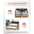 Pat de zi cu extensie, Tablier, Cadru metalic, 196 x 115 x 114 cm, Capacitate 400 kg, Otel, 6 roti, 2 x priza USB