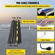 Set 5 rampe pentru cabluri, max 5000 Kg, 2 x canale, Galben/Negru, Interblocare modulara, 101 x 24.5 x 5 cm 